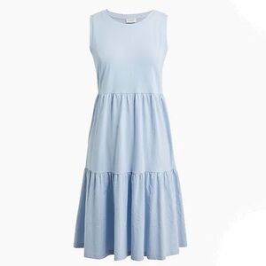 J.Crew arctic blue sleeveless knit tiered mini dress